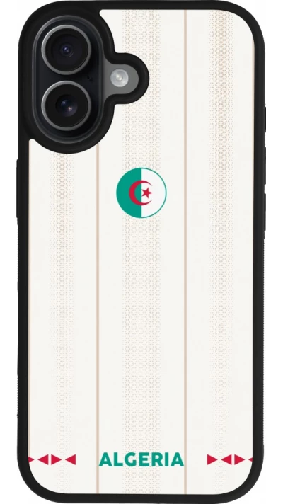 Coque iPhone 17 - Silicone rigide noir Maillot de football Algérie 2026 personnalisable