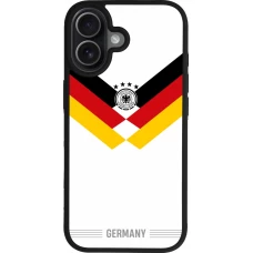 Coque iPhone 17 - Silicone rigide noir Maillot de football Allemagne 2026 personnalisable