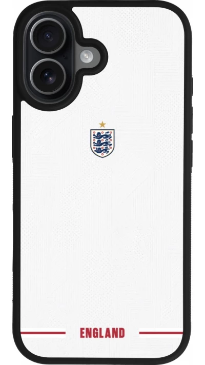 Coque iPhone 17 - Silicone rigide noir Maillot de football Angleterre 2026 personnalisable