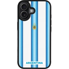 Coque iPhone 17 - Silicone rigide noir Maillot de football Argentine 2026 personnalisable