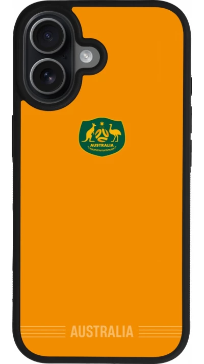 Coque iPhone 17 - Silicone rigide noir Maillot de football Australie 2026 personnalisable