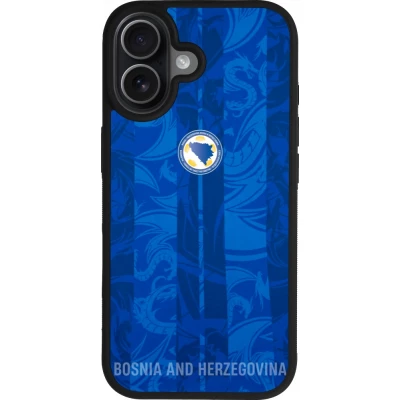 Coque iPhone 17 - Silicone rigide noir Maillot de football Bosnie-Herzégovine 2026 personnalisable