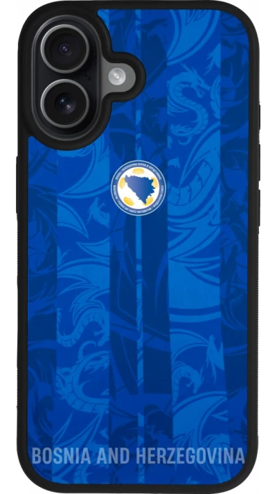 Coque iPhone 17 - Silicone rigide noir Maillot de football Bosnie-Herzégovine 2026 personnalisable
