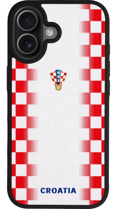 iPhone 17 Case Hülle - Silikon schwarz Kroatien 2026 personalisierbares Fussballtrikot