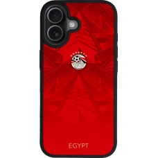 Coque iPhone 17 - Silicone rigide noir Maillot de football Égypte 2026 personnalisable