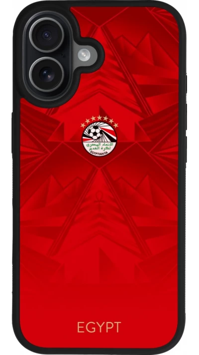Coque iPhone 17 - Silicone rigide noir Maillot de football Égypte 2026 personnalisable