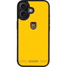 Coque iPhone 17 - Silicone rigide noir Maillot de football Équateur 2026 personnalisable