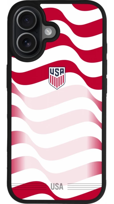 iPhone 17 Case Hülle - Silikon schwarz Vereinigten Staaten 2026 personalisierbares Fussballtrikot