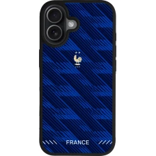 Coque iPhone 17 - Silicone rigide noir Maillot de football France 2026 personnalisable