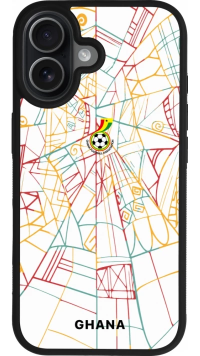Coque iPhone 17 - Silicone rigide noir Maillot de football Ghana 2026 personnalisable