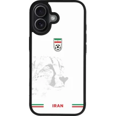 Coque iPhone 17 - Silicone rigide noir Maillot de football Iran 2026 personnalisable