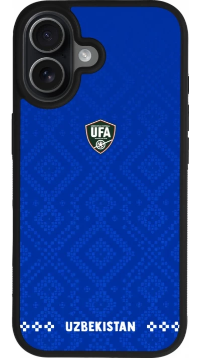 iPhone 17 Case Hülle - Silikon schwarz Usbekistan 2026 personalisierbares Fussballtrikot
