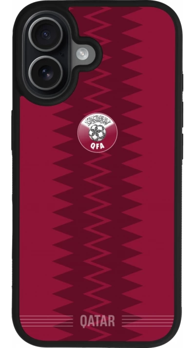 iPhone 17 Case Hülle - Silikon schwarz Qatar 2026 personalisierbares Fussballtrikot