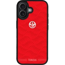 Coque iPhone 17 - Silicone rigide noir Maillot de football Tunisie 2026 personnalisable