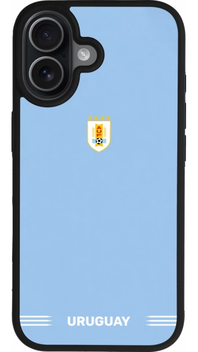 iPhone 17 Case Hülle - Silikon schwarz Uruguay 2026 personalisierbares Fussballtrikot