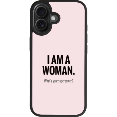 iPhone 17 Case Hülle - Silikon schwarz I am a woman