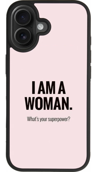 iPhone 17 Case Hülle - Silikon schwarz I am a woman