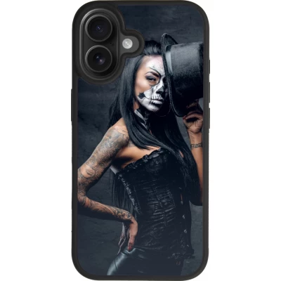 Coque iPhone 17 - Silicone rigide noir Halloween 22 Tattooed Girl
