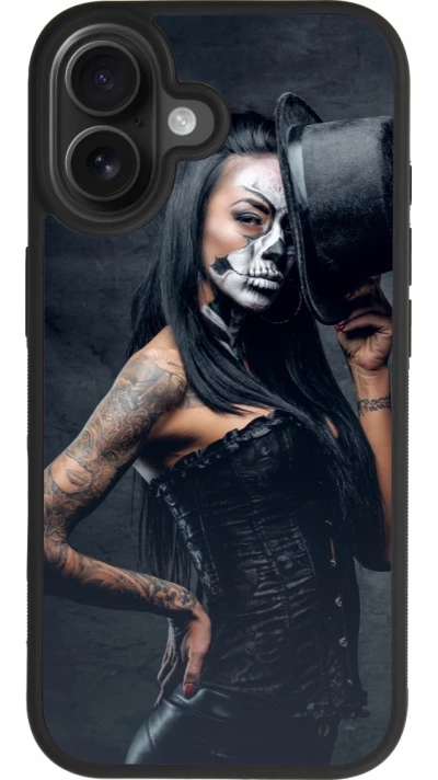 iPhone 17 Case Hülle - Silikon schwarz Halloween 22 Tattooed Girl