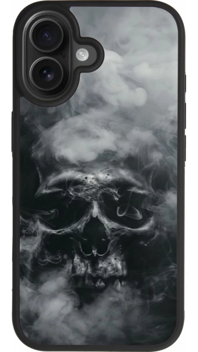 iPhone 17 Case Hülle - Silikon schwarz Halloween 2024 smoky skull