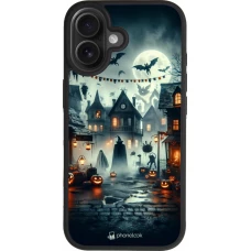 iPhone 17 Case Hülle - Silikon schwarz Halloween Spukstadt
