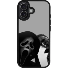 Coque iPhone 17 - Silicone rigide noir Halloween 2026 Scream and Michael Myers