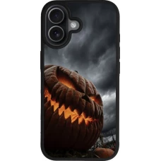 Coque iPhone 17 - Silicone rigide noir Halloween 2026 The Wicked Pumpkin