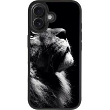 Coque iPhone 17 - Silicone rigide noir Lion looking up