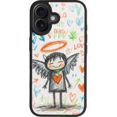 iPhone 17 Case Hülle - Silikon schwarz Little Angel Sketch Love
