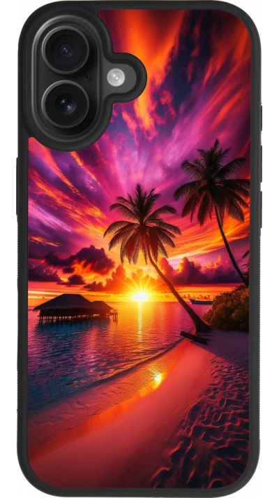 iPhone 17 Case Hülle - Silikon schwarz Malediven Abenddämmerung Glückseligkeit
