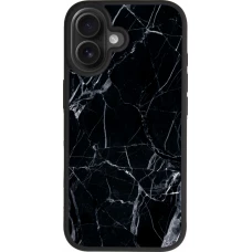 Coque iPhone 17 - Silicone rigide noir Marble Black 01