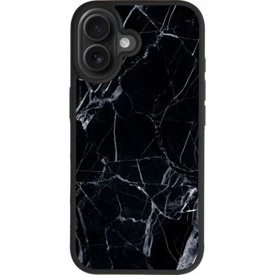 iPhone 17 Case Hülle - Silikon schwarz Marble Black 01