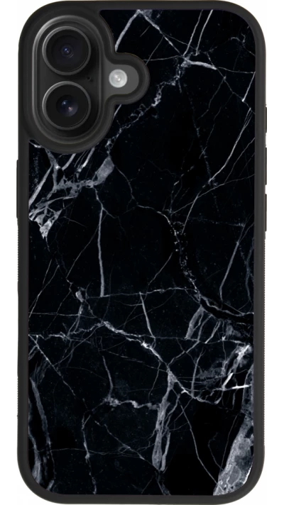 iPhone 17 Case Hülle - Silikon schwarz Marble Black 01