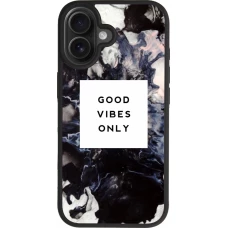iPhone 17 Case Hülle - Silikon schwarz Marble Good Vibes Only