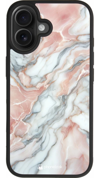iPhone 17 Case Hülle - Silikon schwarz Rosa Leuchtender Marmor
