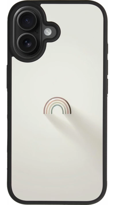 iPhone 17 Case Hülle - Silikon schwarz Mini Regenbogen Minimal