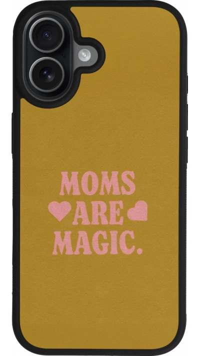 Coque iPhone 17 - Silicone rigide noir Mom 2026 Are Magic