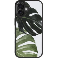 Coque iPhone 17 - Silicone rigide noir Monstera Plant