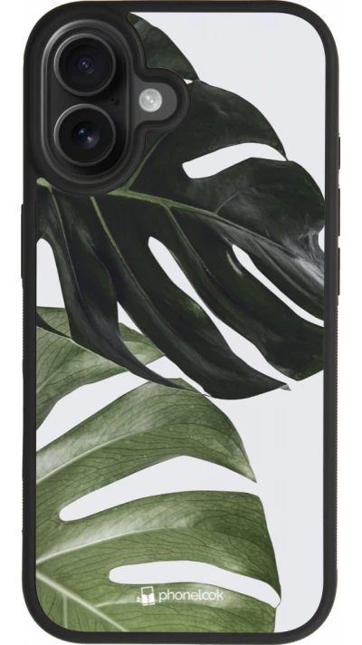 iPhone 17 Case Hülle - Silikon schwarz Monstera Plant