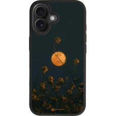 iPhone 17 Case Hülle - Silikon schwarz Moon Flowers