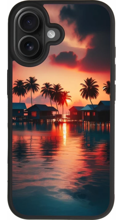 iPhone 17 Case Hülle - Silikon schwarz Paradies Malediven