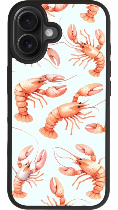 iPhone 17 Case Hülle - Silikon schwarz Muster von pastellfarbenen Hummern