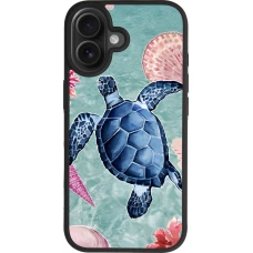 Coque iPhone 17 - Silicone rigide noir Preppy Turtle