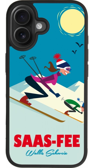 iPhone 17 Case Hülle - Silikon schwarz Saas-Fee Ski Downhill