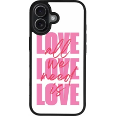 Coque iPhone 17 - Silicone rigide noir Saint Valentines Day 26 Love all we need is