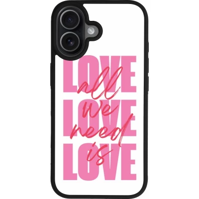 Coque iPhone 17 - Silicone rigide noir Saint Valentines Day 26 Love all we need is