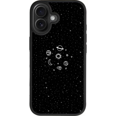 iPhone 17 Case Hülle - Silikon schwarz Space Doodle