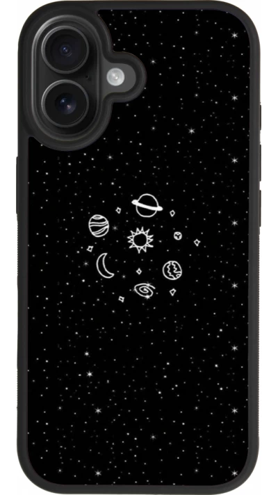 iPhone 17 Case Hülle - Silikon schwarz Space Doodle