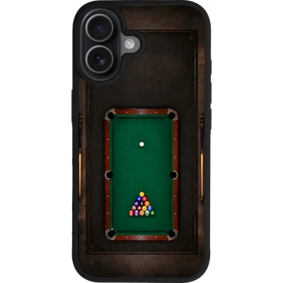 Coque iPhone 17 - Silicone rigide noir Sports 2026 Billard