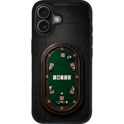 Coque iPhone 17 - Silicone rigide noir Sports 2026 Poker